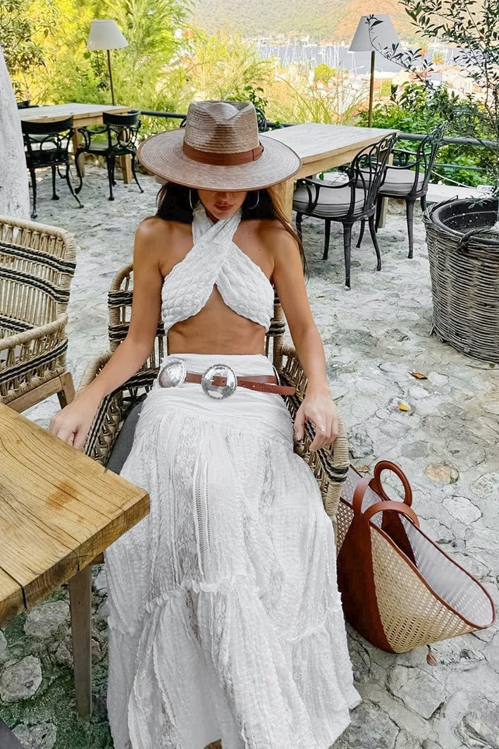 SOKYND Anastasia Lace Tiered Maxi Skirt SkirtSOKYND-757335-WHI-M-91959WhiteM
