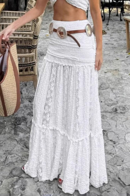 SOKYND Anastasia Lace Tiered Maxi Skirt SkirtSOKYND-757335-WHI-M-91959WhiteM