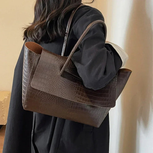 SOKYND Anna Embossed Leather Tote BagSOKYND-379223-BRO-OS-30007Brown