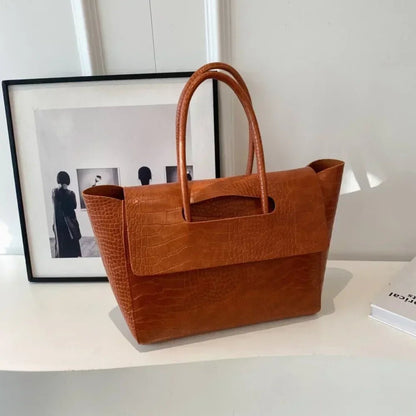 SOKYND Anna Embossed Leather Tote BagSOKYND-379223-BRO-OS-30007Brown