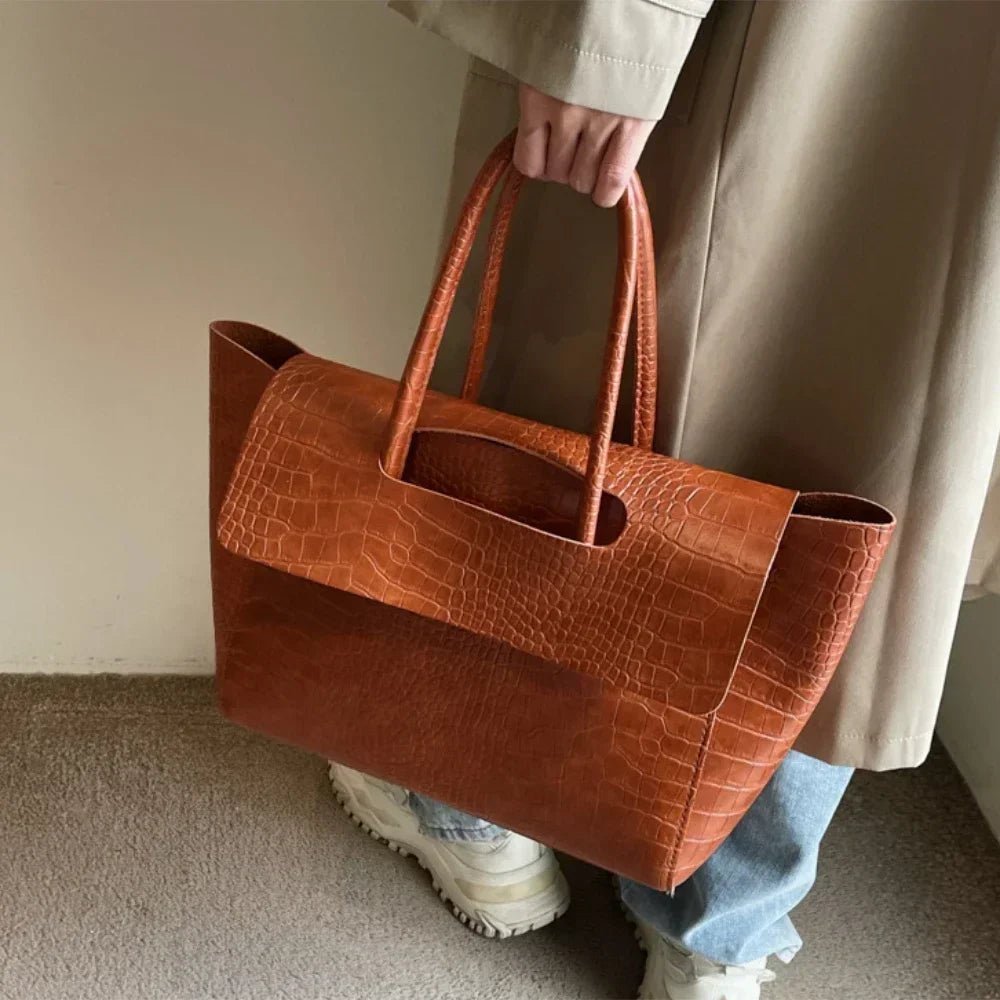 SOKYND Anna Embossed Leather Tote BagSOKYND-379223-BRO-OS-30007Brown