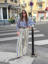 Anna Striped Low-Rise Trousers