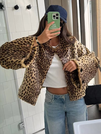 SOKYND Annie Leopard Faux Fur Jacket JacketSOKYND-519063-L-OS-71479L