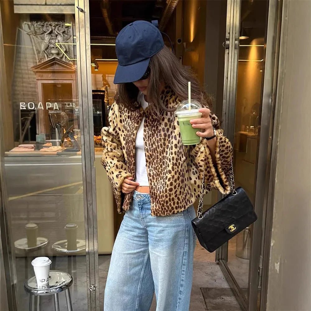 SOKYND Annie Leopard Faux Fur Jacket JacketSOKYND-519063-M-OS-38711M