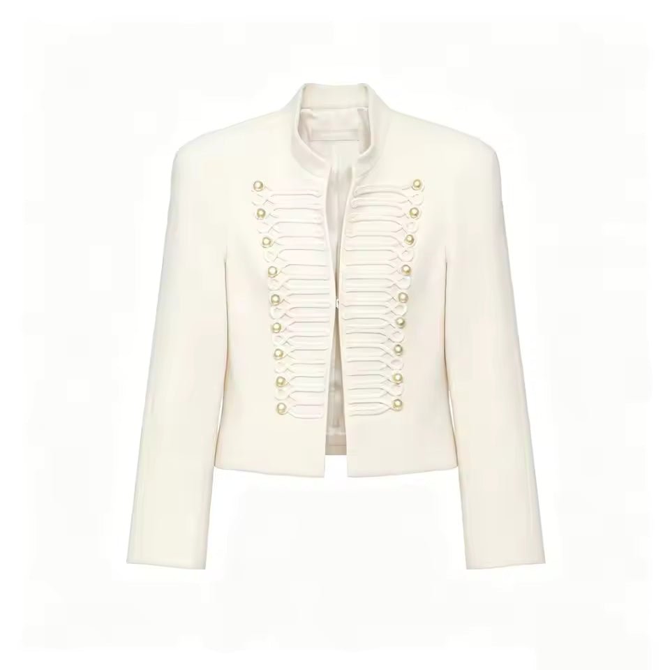 SOKYND Ava Military Leather Bomber Jacket JacketSOKYND-030103-S-OS-45047WhiteS