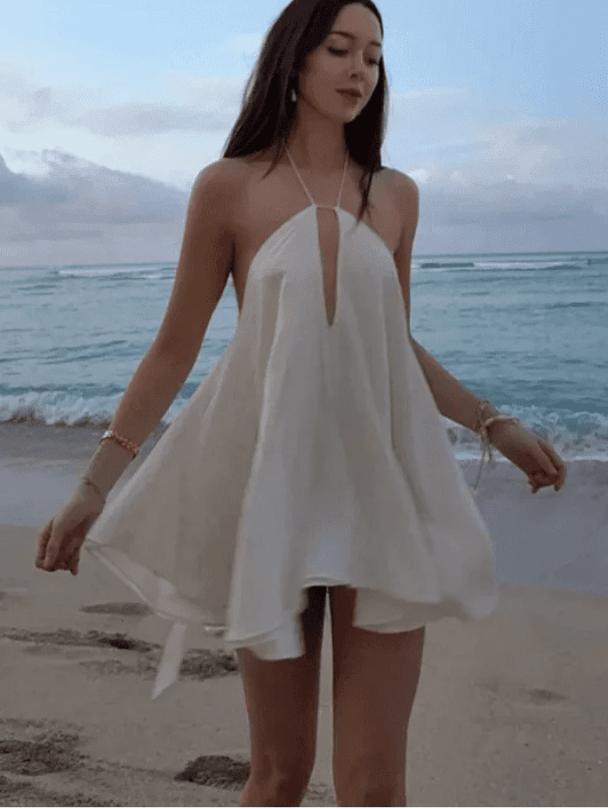 SOKYND Bernadette Off - Shoulder Hollow Out Summer Dress DressWhiteS