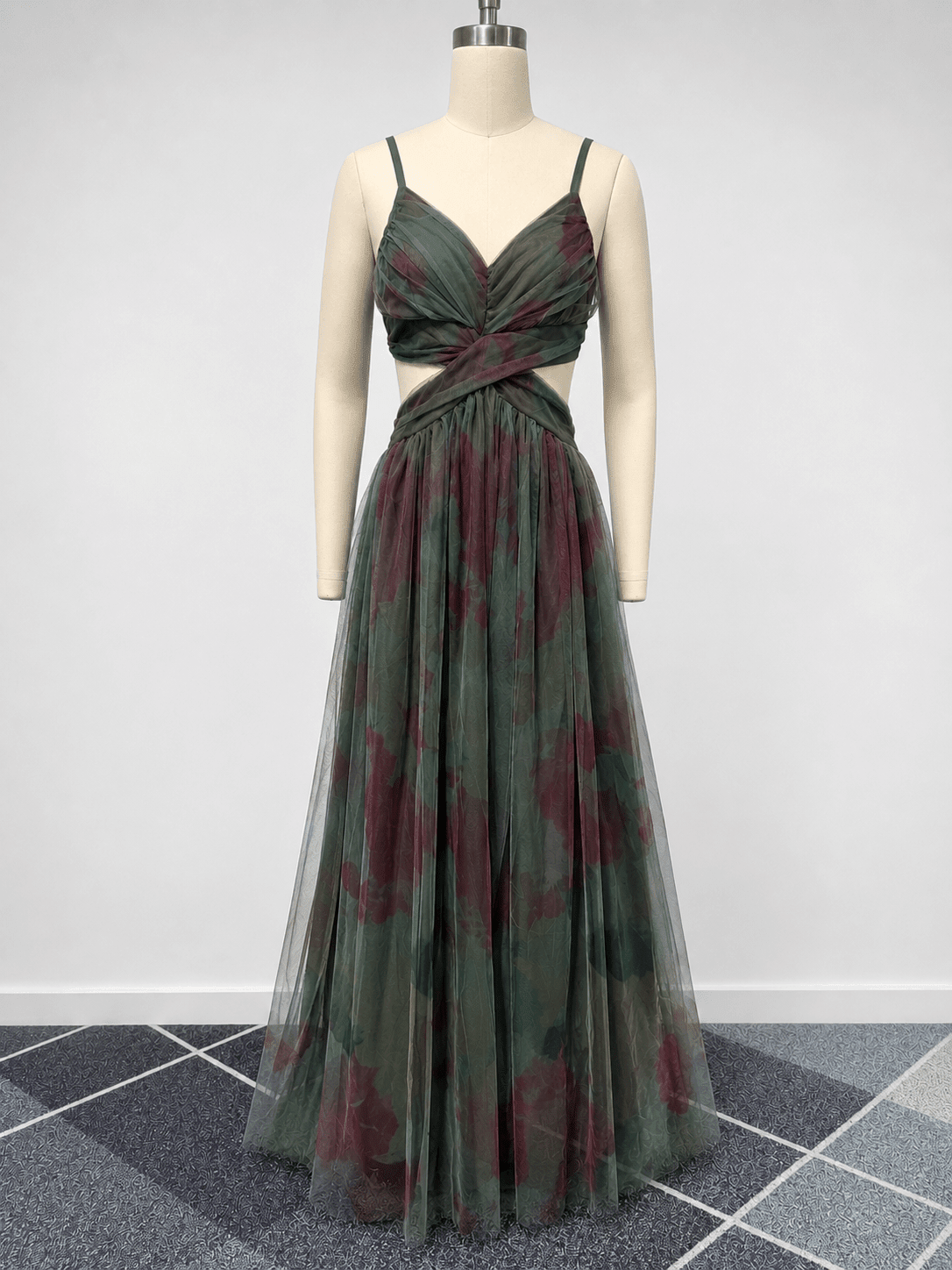 SOKYND Briony Floral Mesh Maxi Dress DressSOKYND-739799-GRE-S-26327GreenS