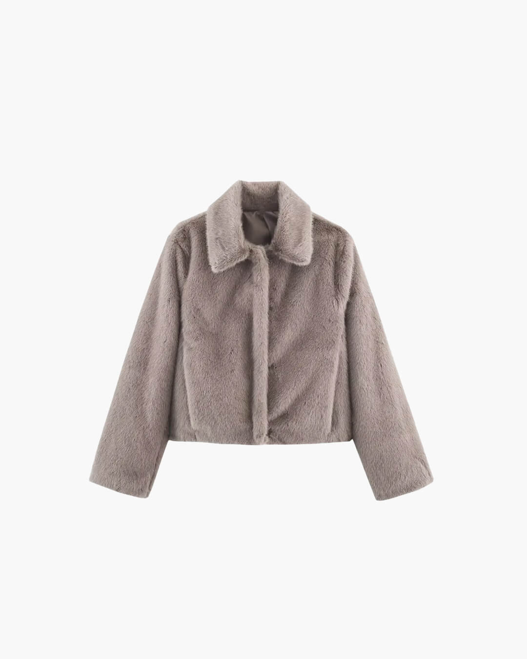 SOKYND Brittany Faux Fur Jacket in Gray