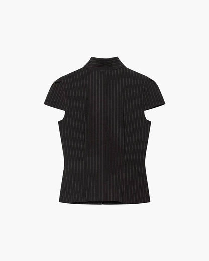 SOKYND Carla High Neck Plaid Fitted Blouse BlouseSOKYND-114967-BLA-S-06679BlackS