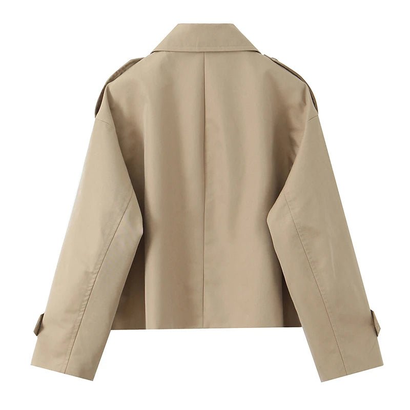SOKYND Carmen Cropped Double Breasted Trench Coat CoatSOKYND-670935-BEI-S-82071BeigeS