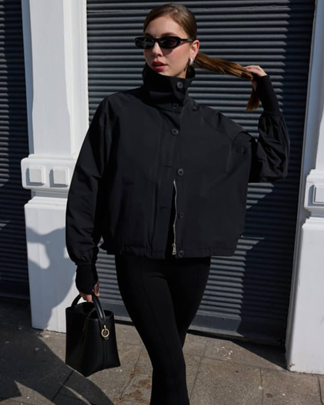 SOKYND Celeste High - Neck Jacket Coats & JacketsBlackS