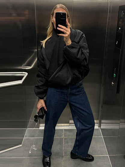 SOKYND Claudia Oversized Bomber Jacket JacketSOKYND-458519-BLA-M-94359BlackM