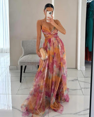 Cloe Floral Tulle Maxi Dress