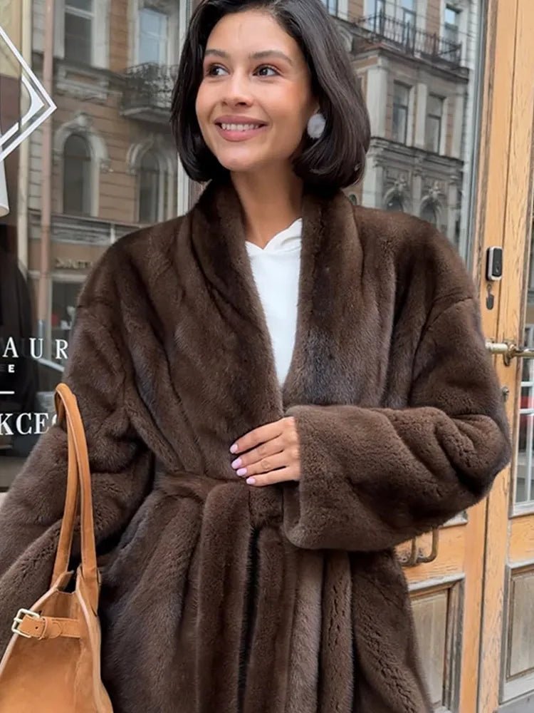 SOKYND Daniela Belted Faux Fur Jacket JacketSOKYND-397911-M-OS-83223M