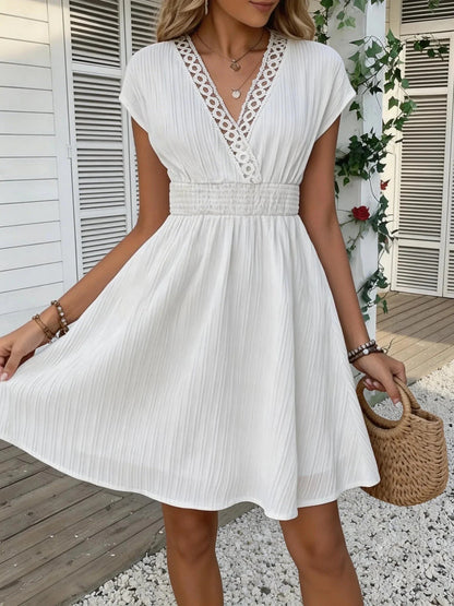 SOKYND Daniela French Lace V - Neck Fitted Dress DressS