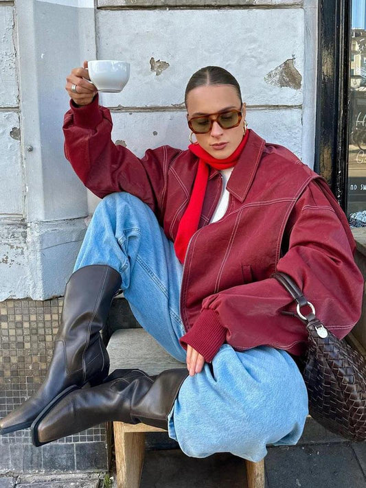 SOKYND Diana Bomber Jacket Coats & JacketsL
