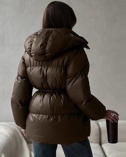 SOKYND Dorothy Drawstring Hooded Puffer Coat Coats & JacketsOQ1767356248751678496BrownM