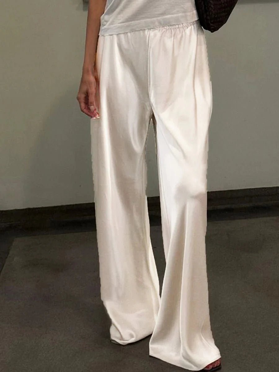 SOKYND Elena Wide Leg Satin Trousers PantsSOKYND-596887-BRO-S-68759BrownS