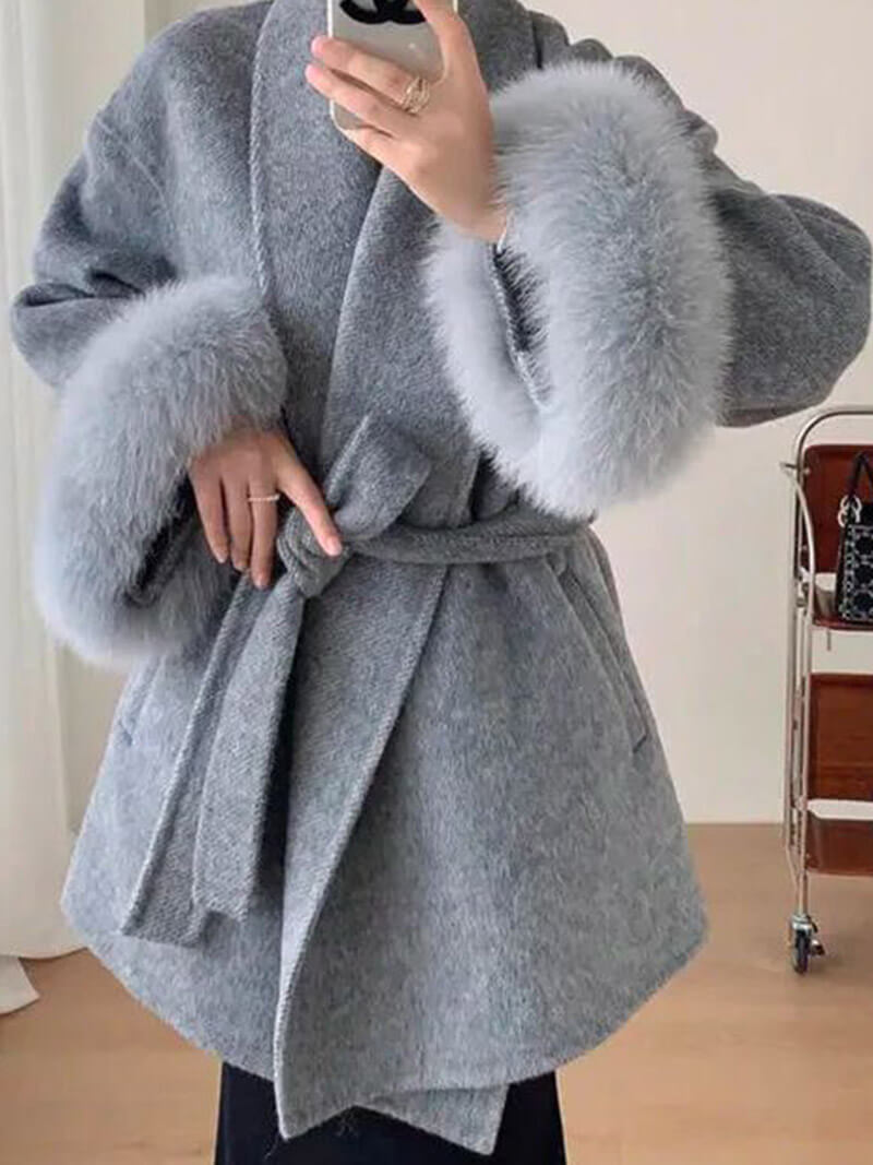 SOKYND Ellianna Faux Fur Coat Coats & JacketsCm1767356248751930600GrayS