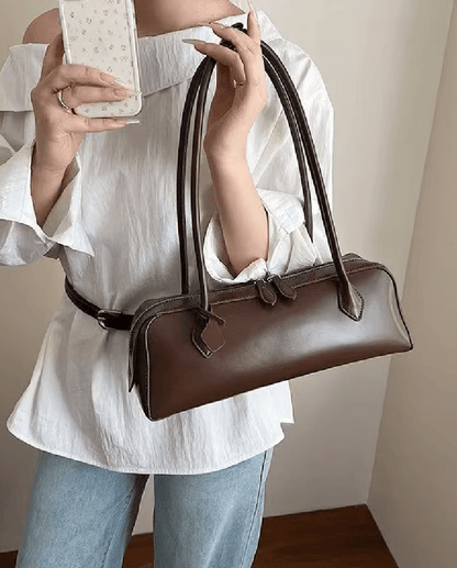 SOKYND Emily Vintage Leather Baguette Bag BagSOKYND-838871-BRO-OS-36951Brown