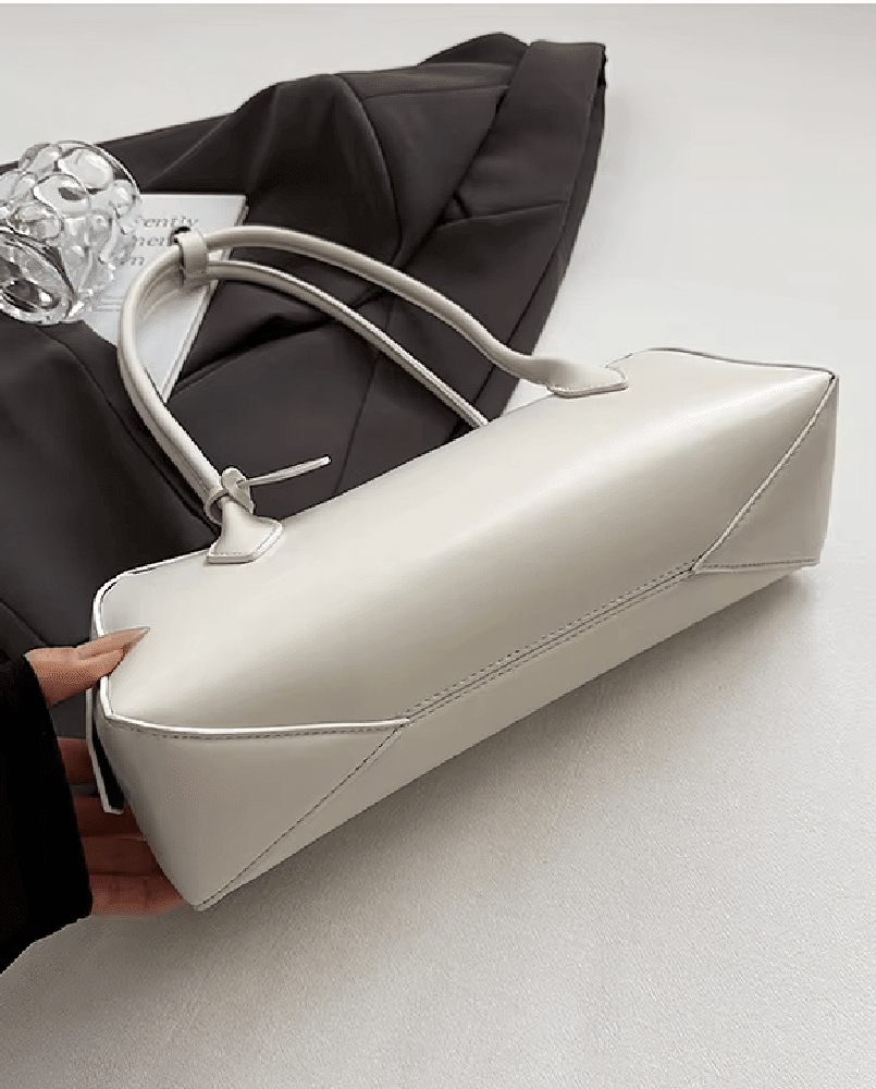 SOKYND Emily Vintage Leather Baguette Bag BagSOKYND-838871-WHI-OS-69719White