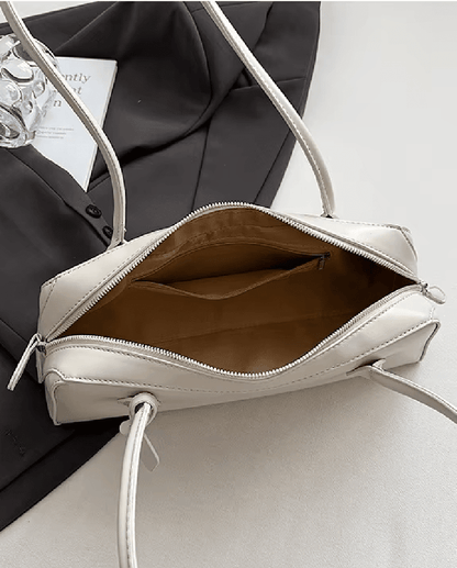SOKYND Emily Vintage Leather Baguette Bag BagSOKYND-838871-WHI-OS-69719White