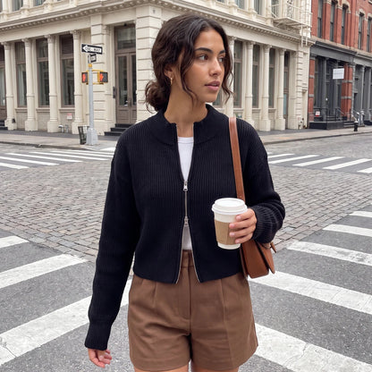 SOKYND Esther Double Zip Knit Cardigan CardiganSOKYND-161111-BLA-S-67031BlackS