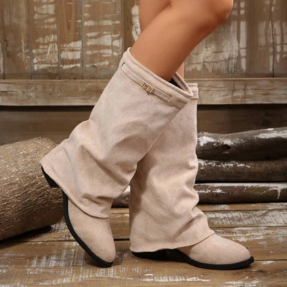 SOKYND Esther Faux Suede Knee High Boots BootsSOKYND-444119-BEI-36-68087Beige36