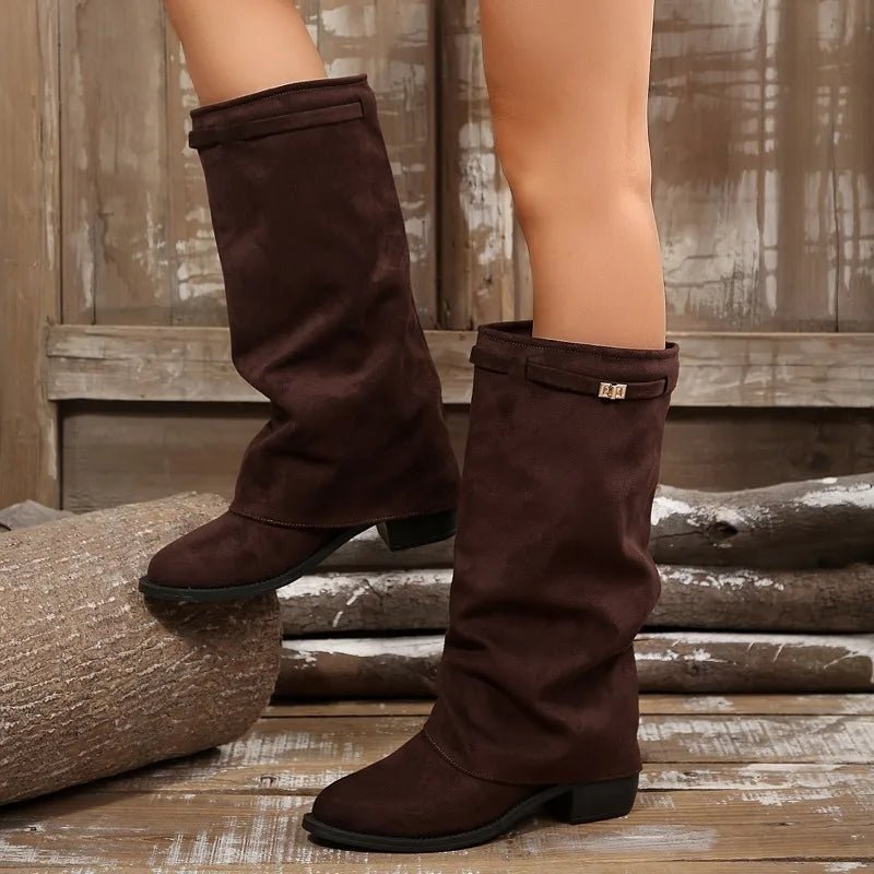 SOKYND Esther Faux Suede Knee High Boots BootsSOKYND-444119-DEE-36-30231Deep Brown36