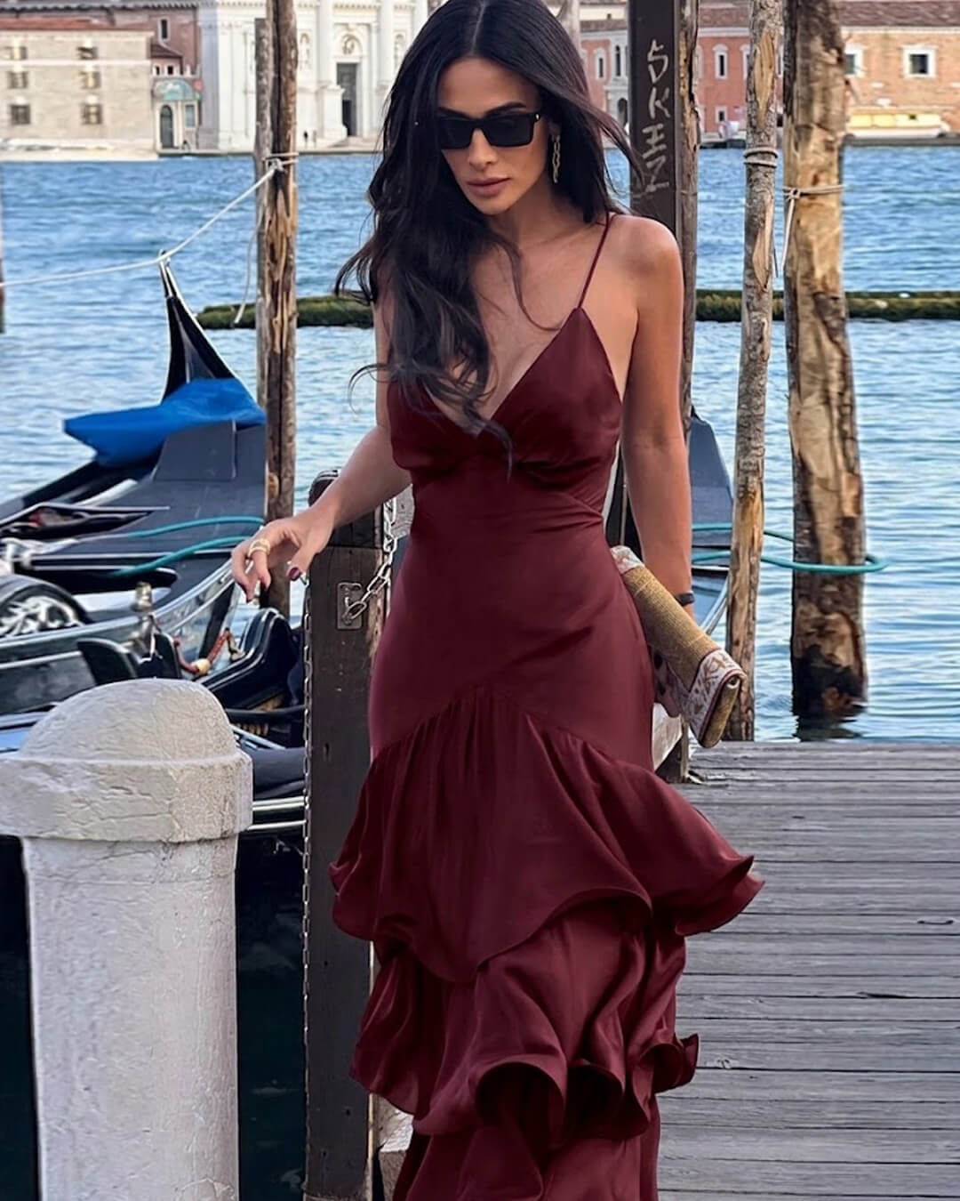 SOKYND Eve Ruffled Sling Evening Dress DressSOKYND-788759-PUR-S-72023MaroonS