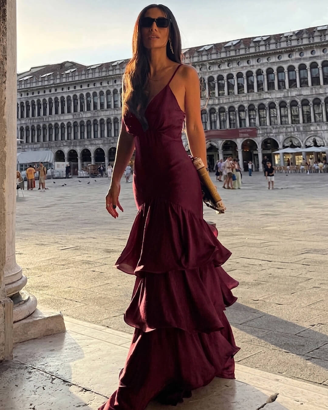 SOKYND Eve Ruffled Sling Evening Dress DressSOKYND-788759-PUR-S-72023MaroonS