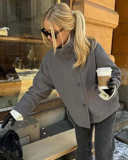 SOKYND Ezra elegant Jacket with Stand Collar Coats & JacketsBK1767356248733605466GreyL