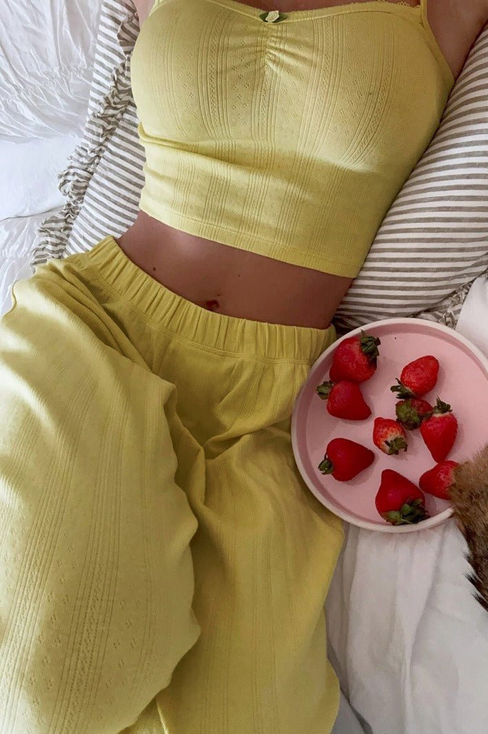SOKYND Faye Soft Relaxed Cami Pants Set Matching SetsYellowL