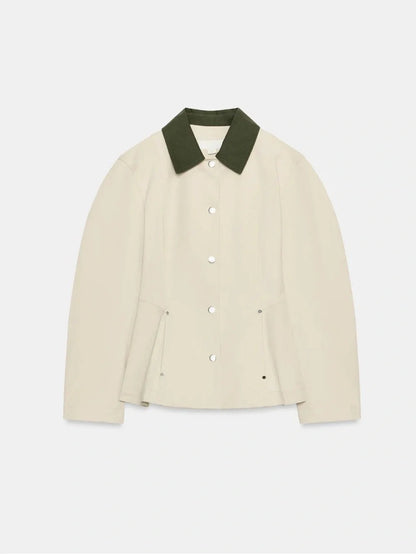 SOKYND Fiona Contrast Collar Peplum Jacket JacketSOKYND-771223-BEI-XS-36599BeigeXS