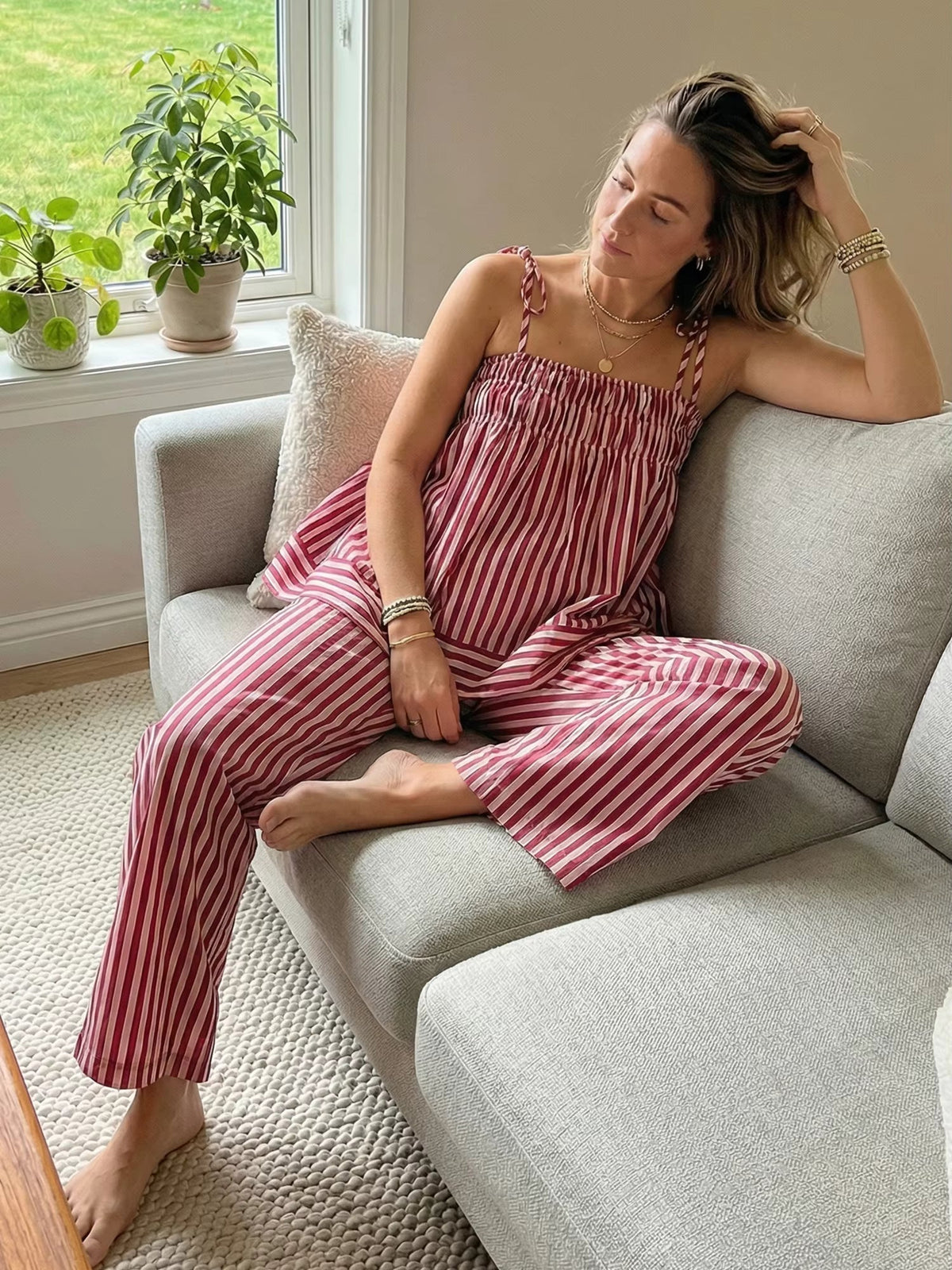 SOKYND Fiona Striped Pajama Set Pajama SetSOKYND-456023-L-OS-17015L