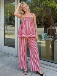Fiona Conjunto de Pijama às Riscas