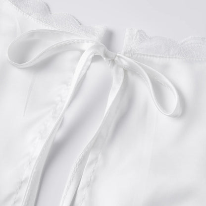 SOKYND Francine Deep Neck Satin Top TopsRp1772777205907554568BlackXL