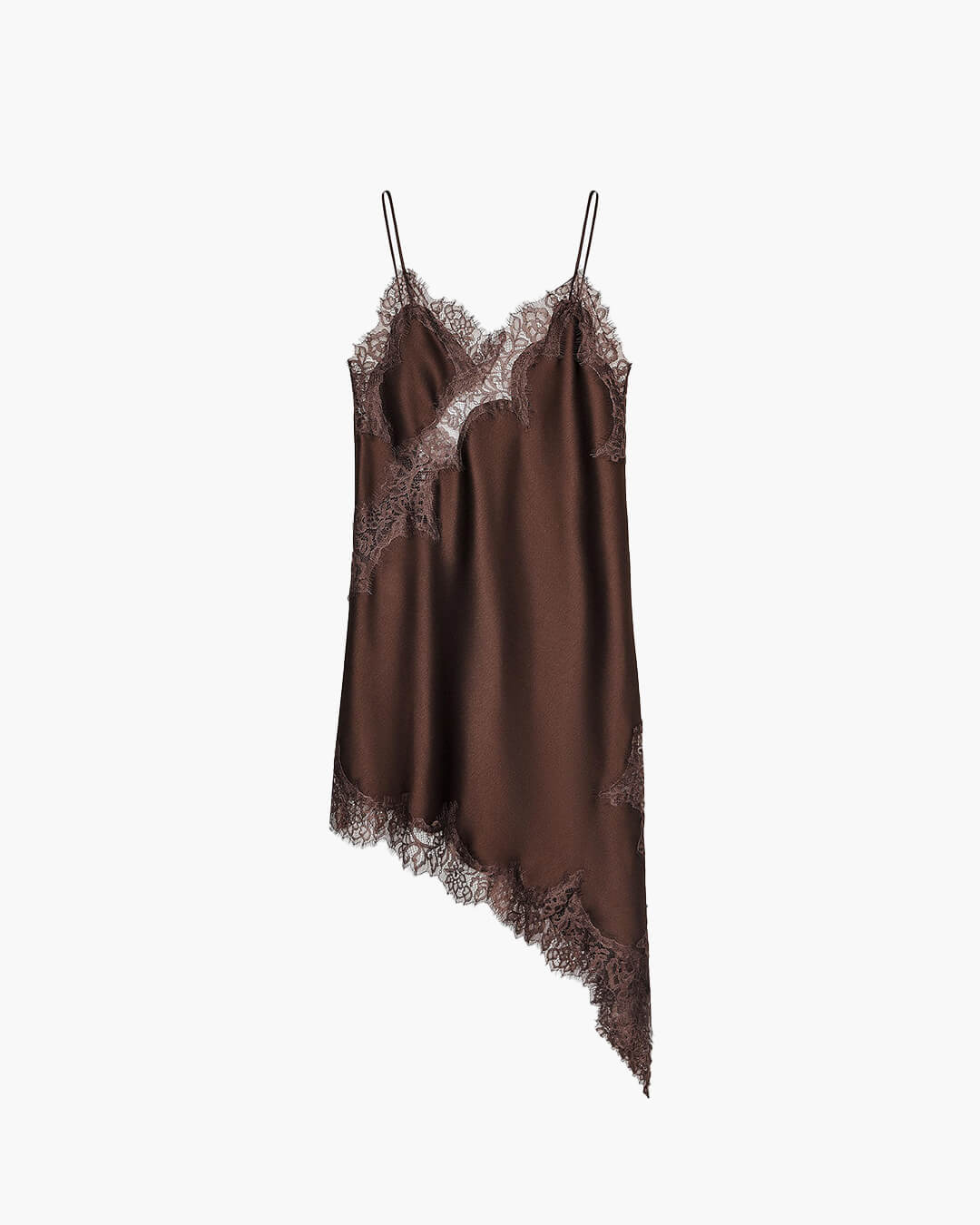 SOKYND Gemma Asymmetric Satin Lace Midi Dress DressSOKYND-663959-BRO-XS-50423BrownXS