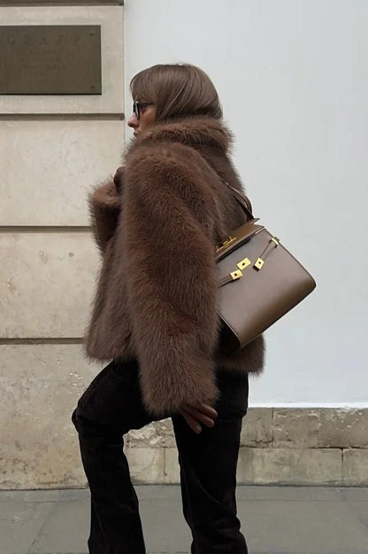 SOKYND Gillian Faux Fur Short Coat Coats & JacketsxI1767625273834129470SBrown