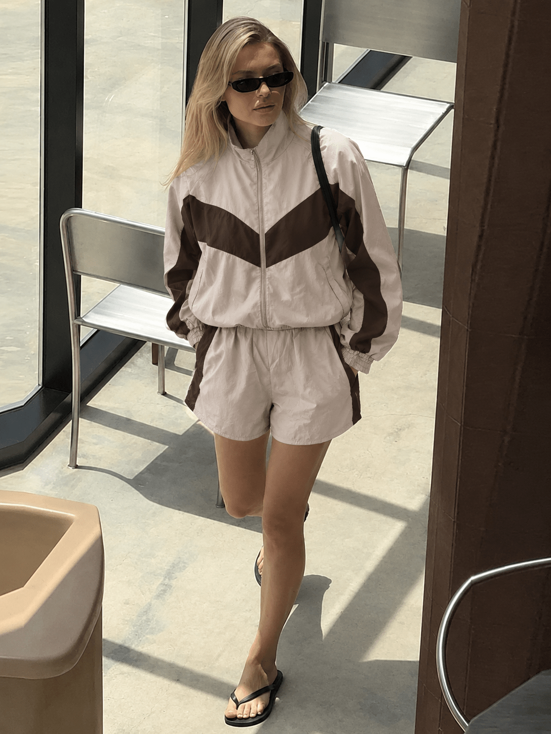 SOKYND Gina Colorblock Jacket Shorts Set Matching SetsSOKYND-060695-BEI-S-77623BeigeS