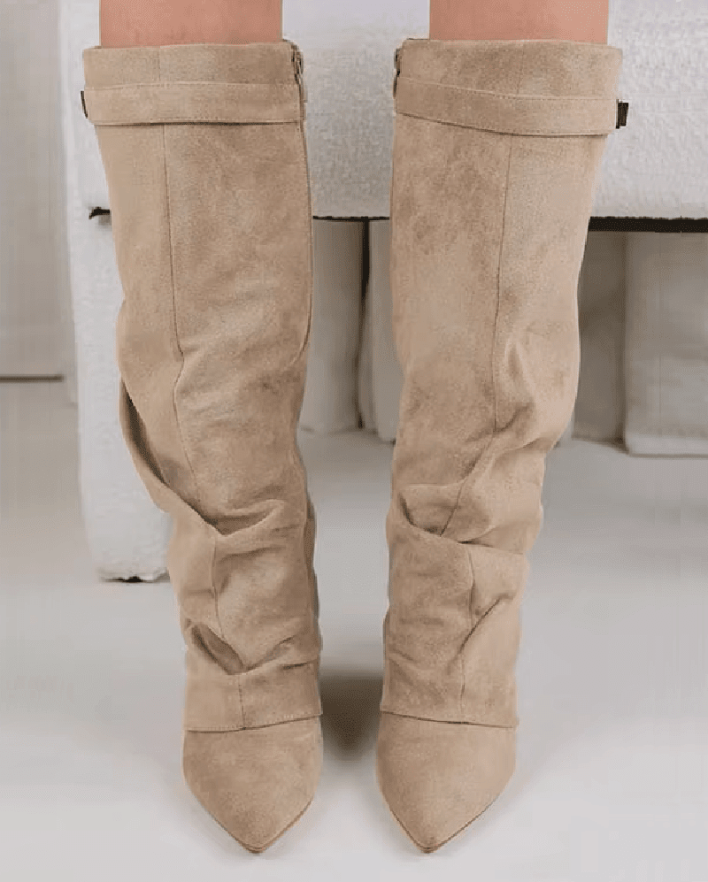 SOKYND Gloria Slouchy Faux Suede Knee High Boots BootsSOKYND-752535-BRO-34-17175Brown34