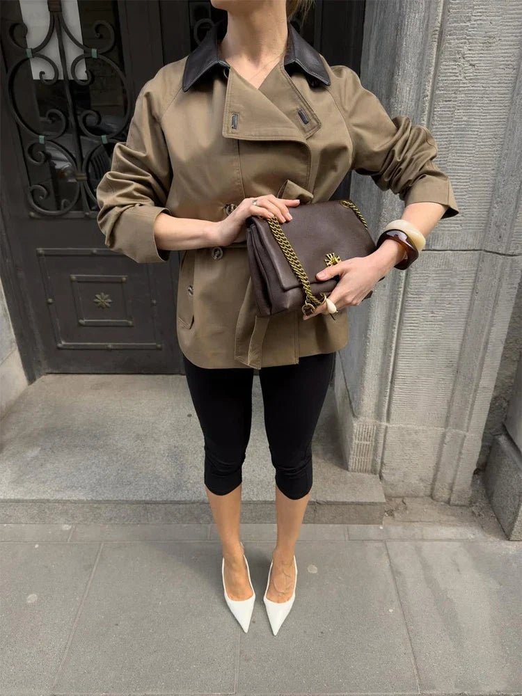 SOKYND Hanna Contrast Collar Belted Trench Coat CoatSOKYND-326167-XS-OS-39255XS