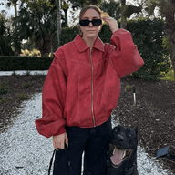 Hanna Casaco moto em pele sintética