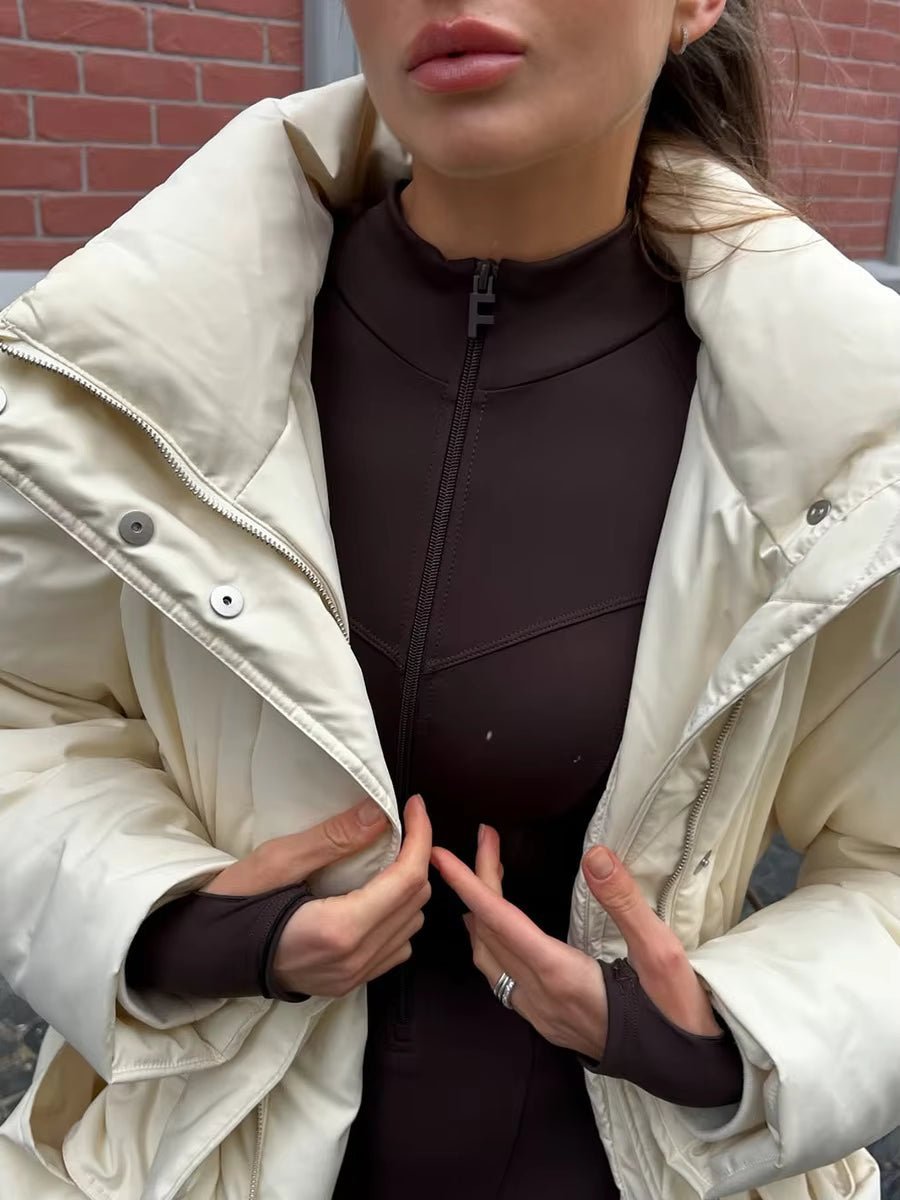 SOKYND Hanna Stand Collar Padded Puffer Coat CoatSOKYND-983063-BEI-M-21975BeigeM