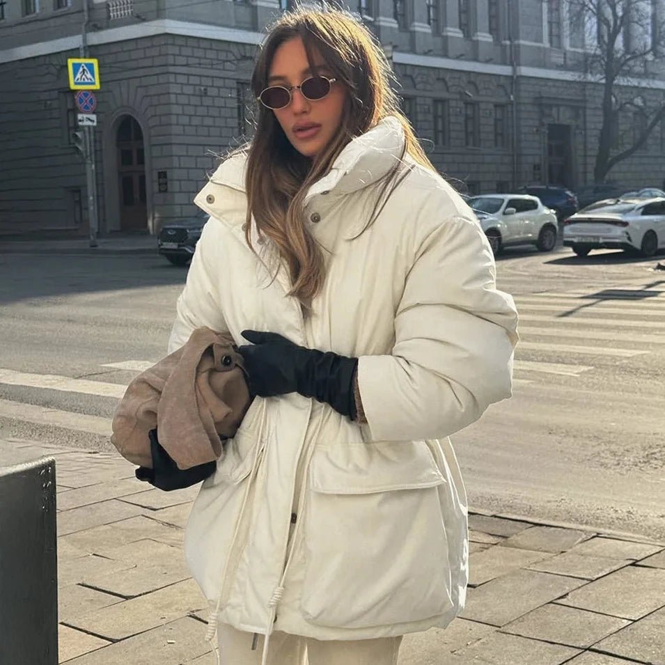 SOKYND Hanna Stand Collar Padded Puffer Coat CoatSOKYND-983063-BEI-M-21975BeigeM