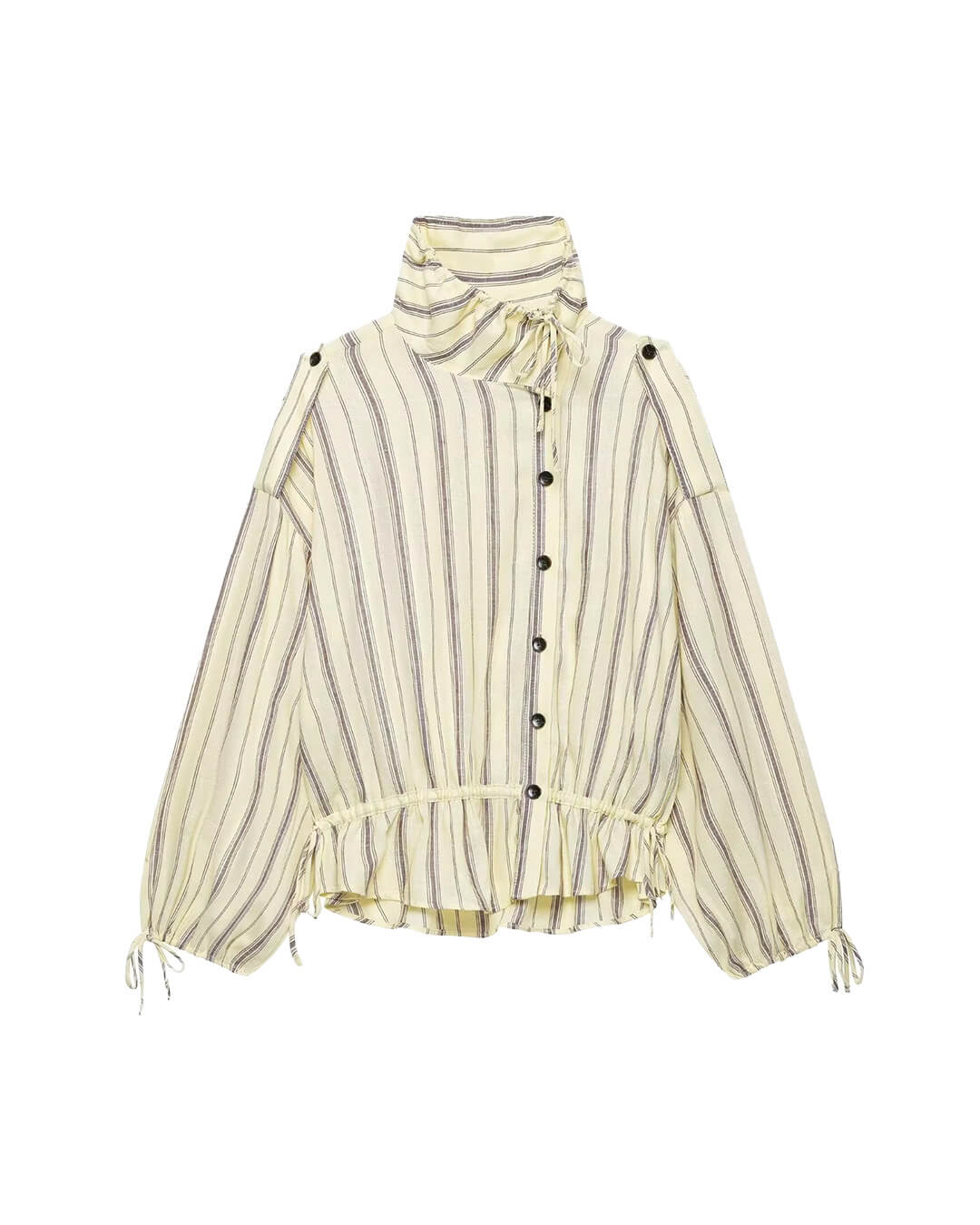 SOKYND Hanna Stand Collar Striped Jacket JacketSOKYND-004823-L-OS-05687L