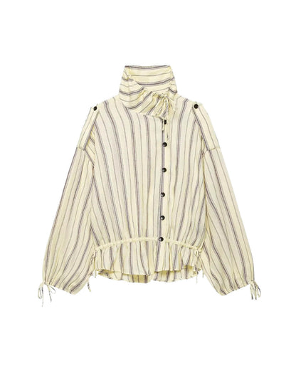 SOKYND Hanna Stand Collar Striped Jacket JacketSOKYND-004823-L-OS-05687L