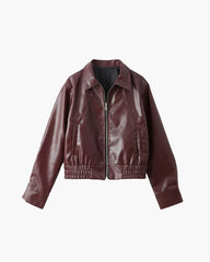 Hannah Faux Leather Lapel Jacket