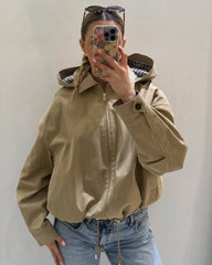 Helen Drawstring Hooded Zip Jacket