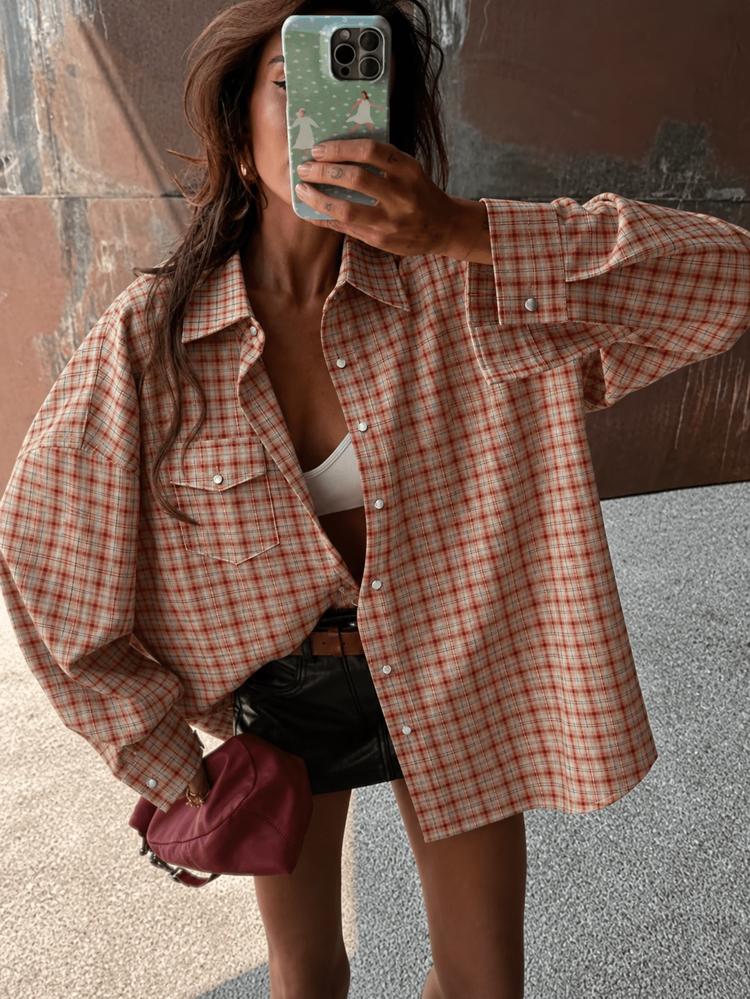 SOKYND Helen Oversized Plaid Shirt Blouse BlouseSOKYND-892823-ORA-M-54839OrangeM